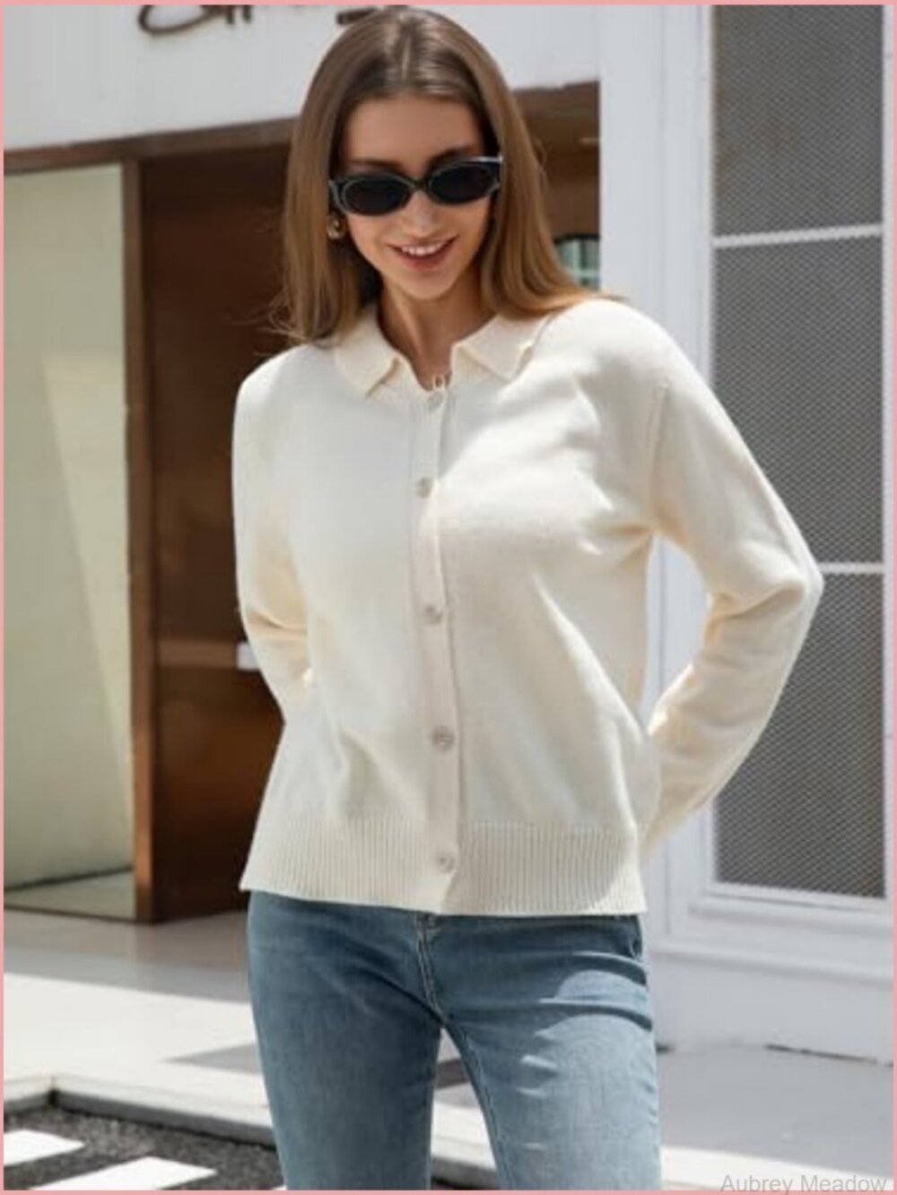 Button Down Long Sleeve Loose Fit Knit Cardigan Sweater - Picture 4 of 7